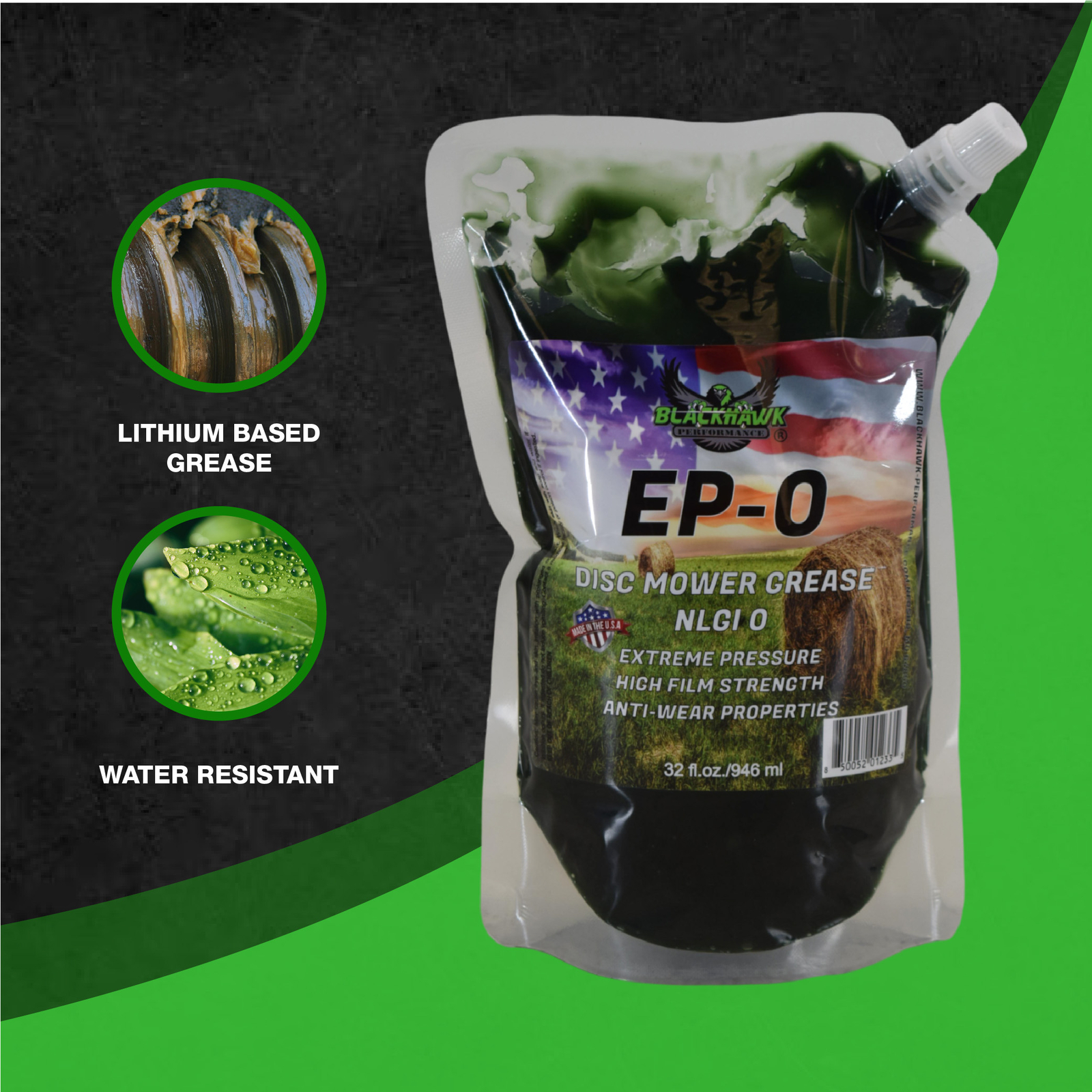 Blackhawk Performance Lithium EP-0 Grease for Disc Mowers 32 oz EZ Squeeze pouch