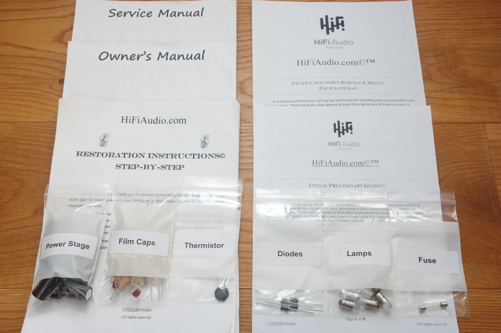 Sherwood S8000 restoration recap repair upgrade rebuild kit capacitor