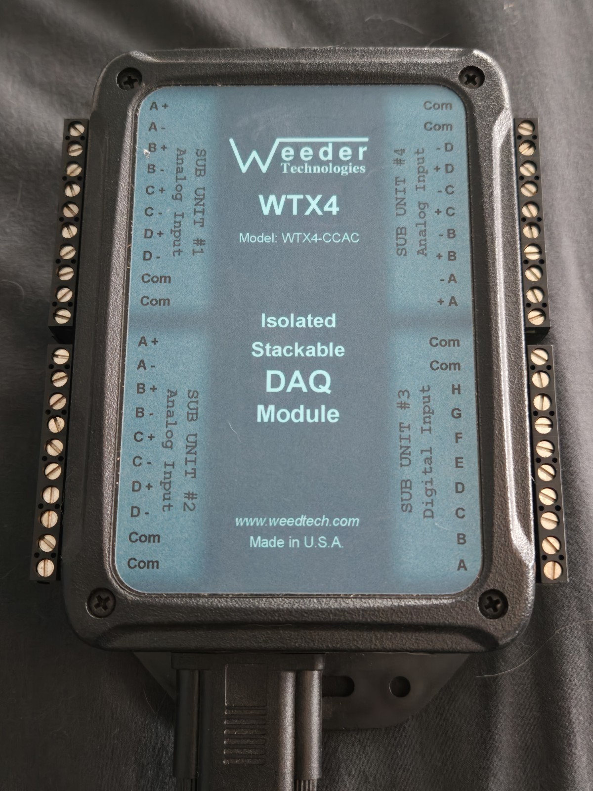 Weeder Technologies WTX4-CCAC Isolated Stackable DAQ Module RS-232 10–30VDC