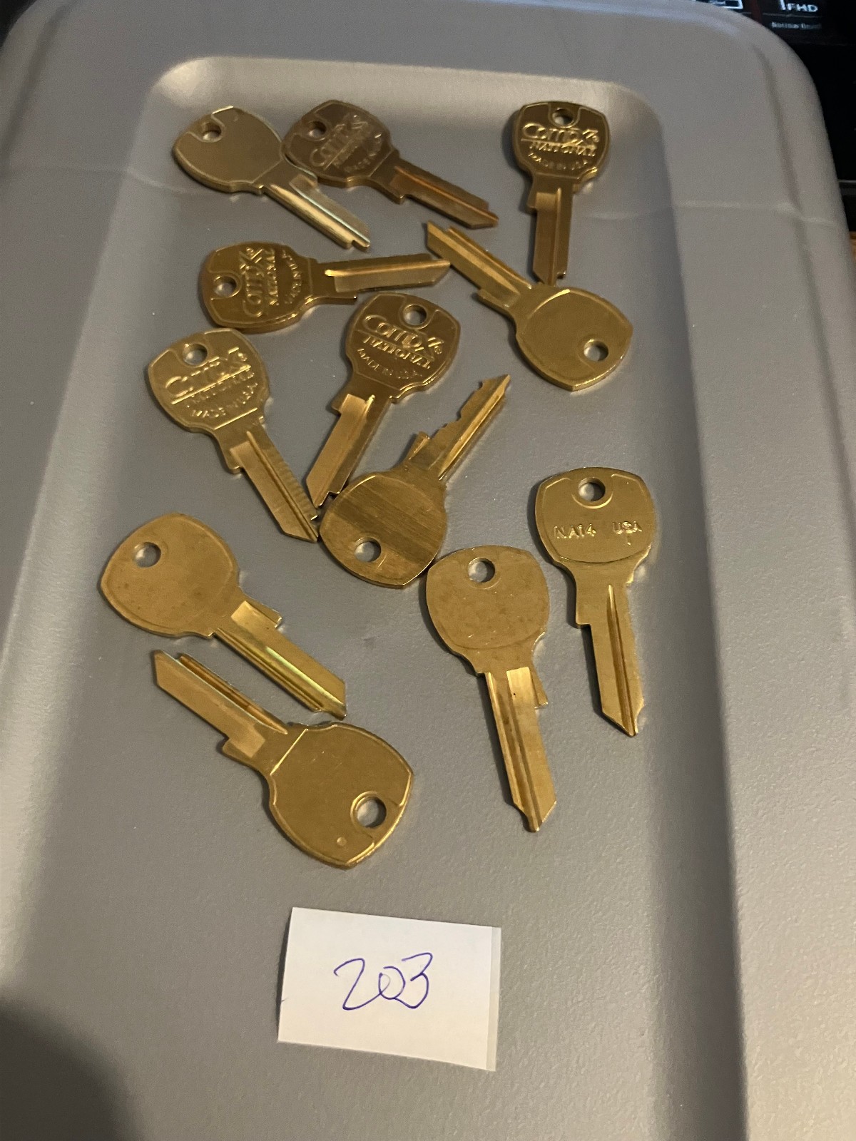 (12 KEYS) Taylor Line NA14-BR Key Blanks Brass National NEW Cabinet Keys
