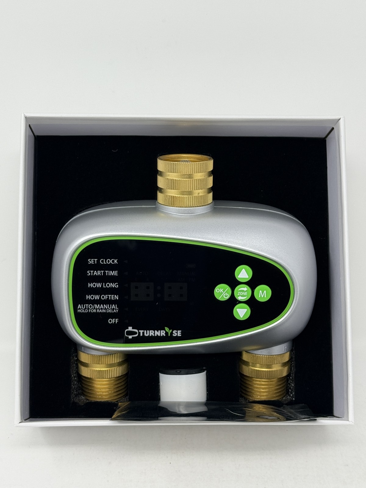 TURNRYSE Digital 2-Zone Hose Faucet Timer Automatic Watering System for Garden