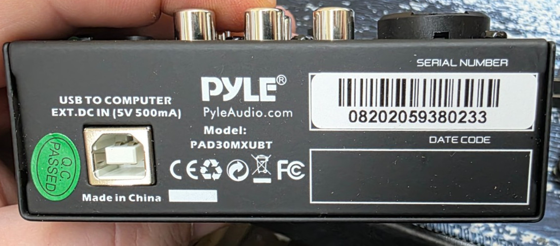 Pyle Digital 3-Channel Mixer DJ Controller Audio Interface w/USB Port PAD30MXUBT