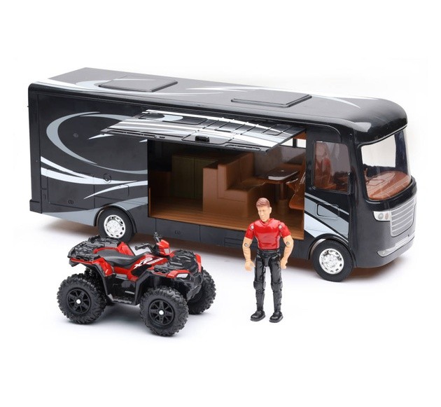 New Ray Toys Xtreme Adventure Polaris Sportsman With RV Van Set