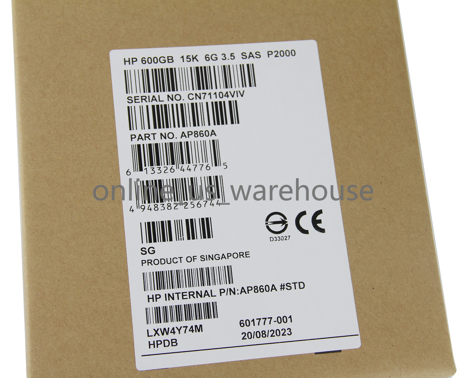 One New MSA P2000 AP860A 601777-001 HP 600GB 6G 15k SAS 3.5" LFF HDD Hard Drive