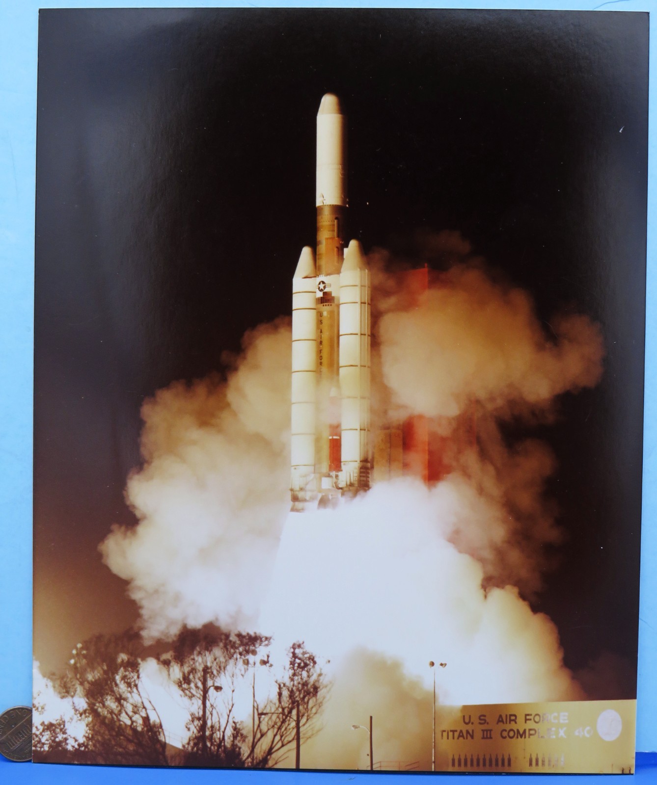 NASA PHOTOGRAPH vtg Titan III Rocket US Air Force Launch COLOR 10" x 8"