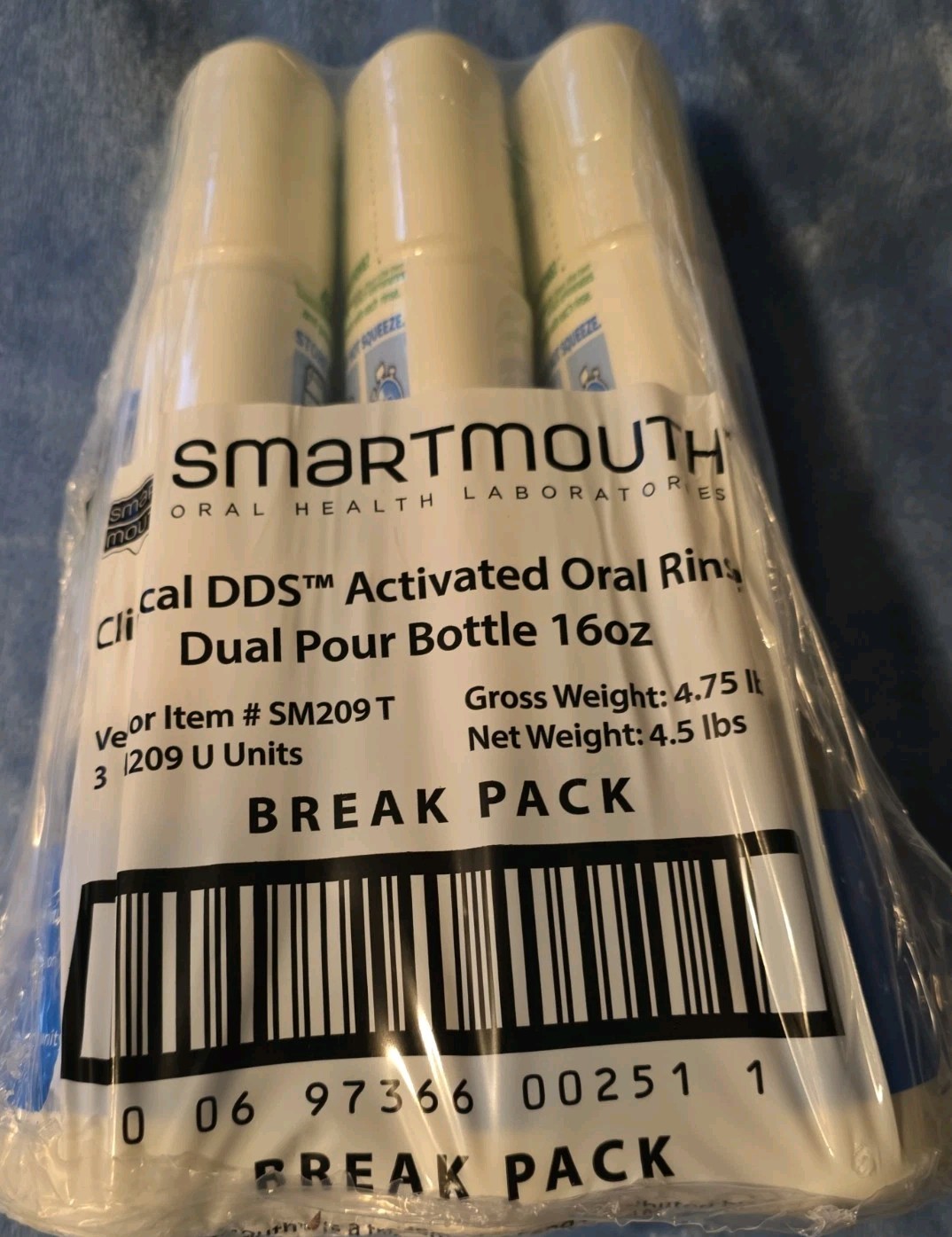 3 SmartMouth CLINICAL Zinc Activated 24HR Oral Rinse - 16 Fl Oz Each- EXP: 11/26