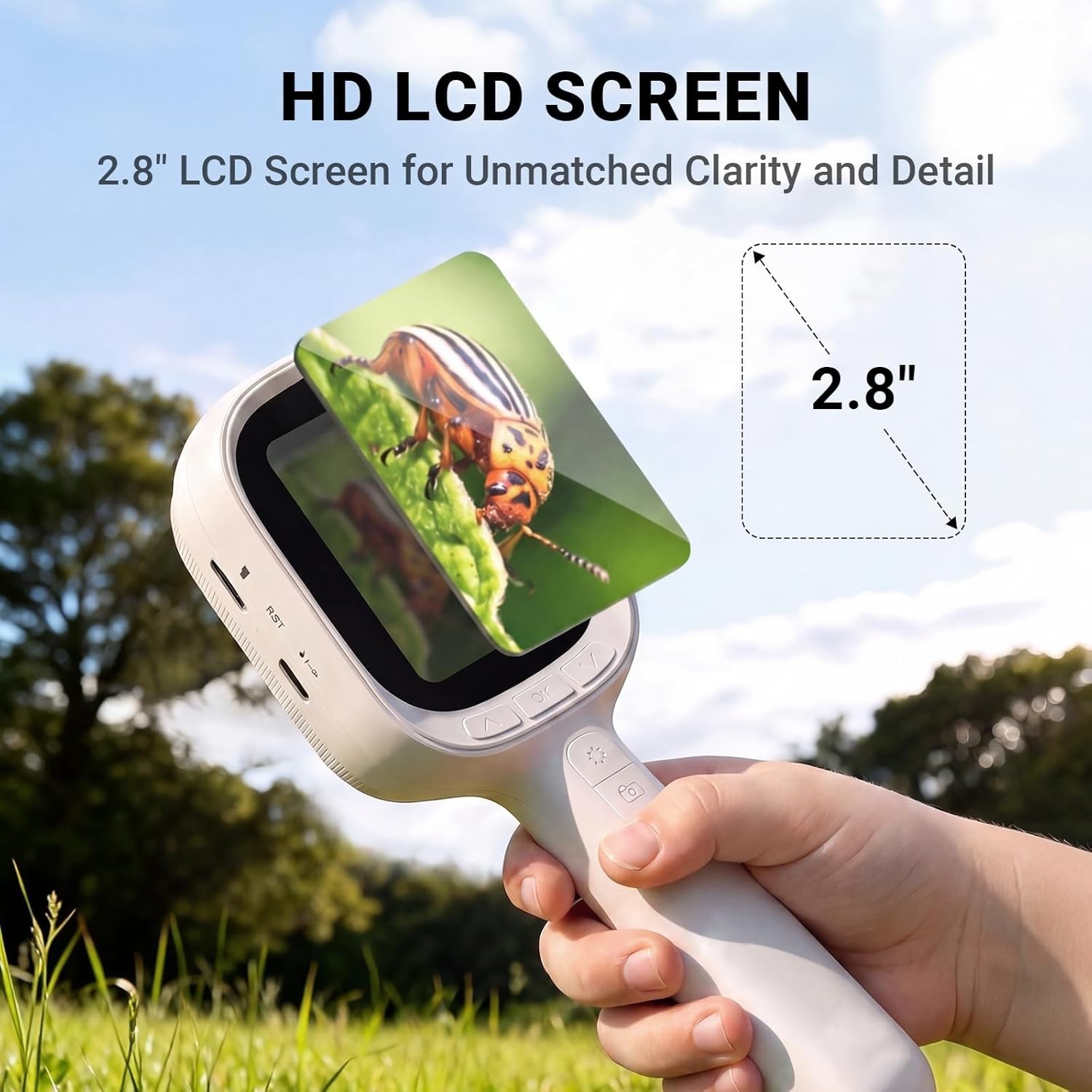 Digital Microscope Autofocus Handheld Magnifier with 2.8" IPS Screen w/32GB card