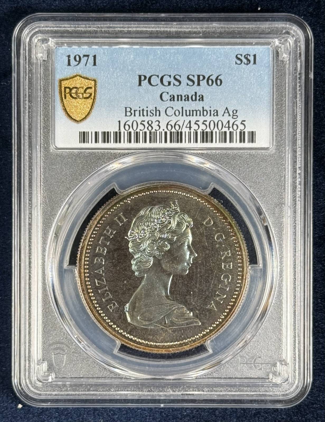1971 RCM Canada Dollar PCGS SP-66 British Columbia Ag