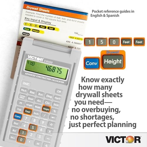 Victor C6000 Advanced Construction Calculator with Protective Small, Orange
