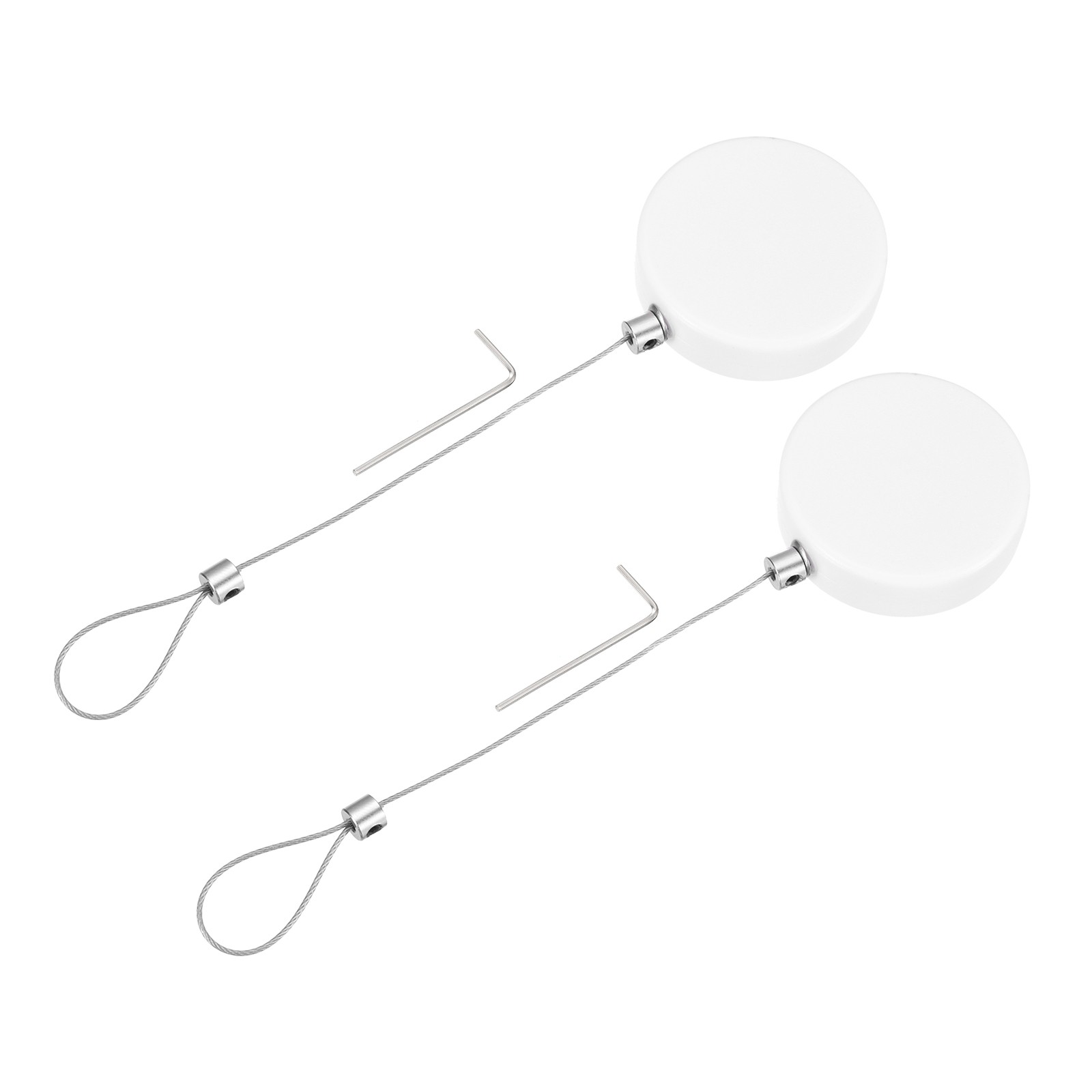 3.3ft Retractable Cable Security Lock with Latch Wrenches 150 g White,2 Pack
