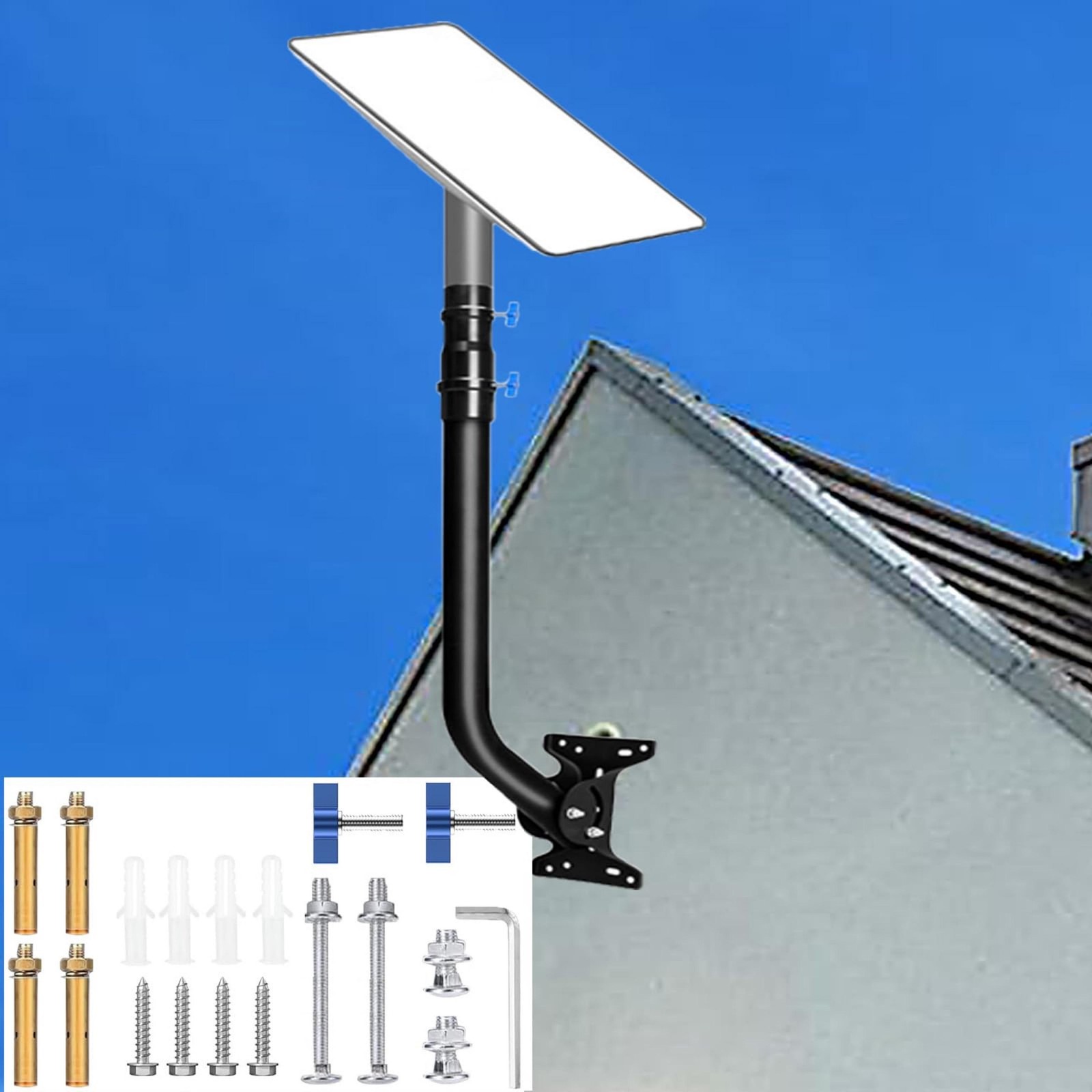 Adjustable Starlink Roof Mount Kit Pole Long Wall Mount Compatible V2 Hardware