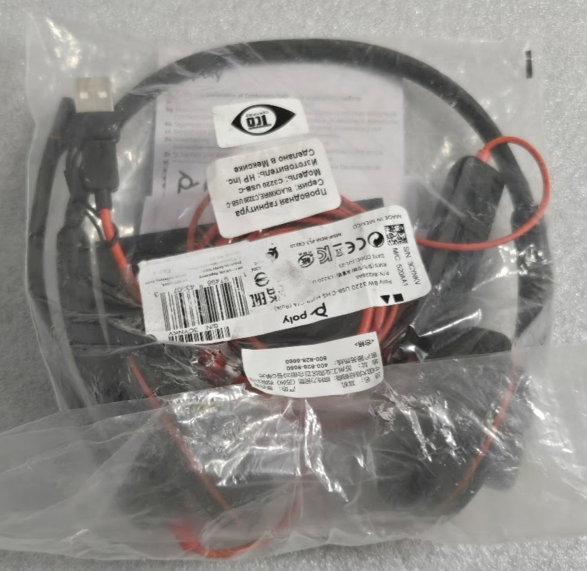 Poly HPP Blackwire 3220 Stereo USB-C C/A Headset #8X228A6 Black