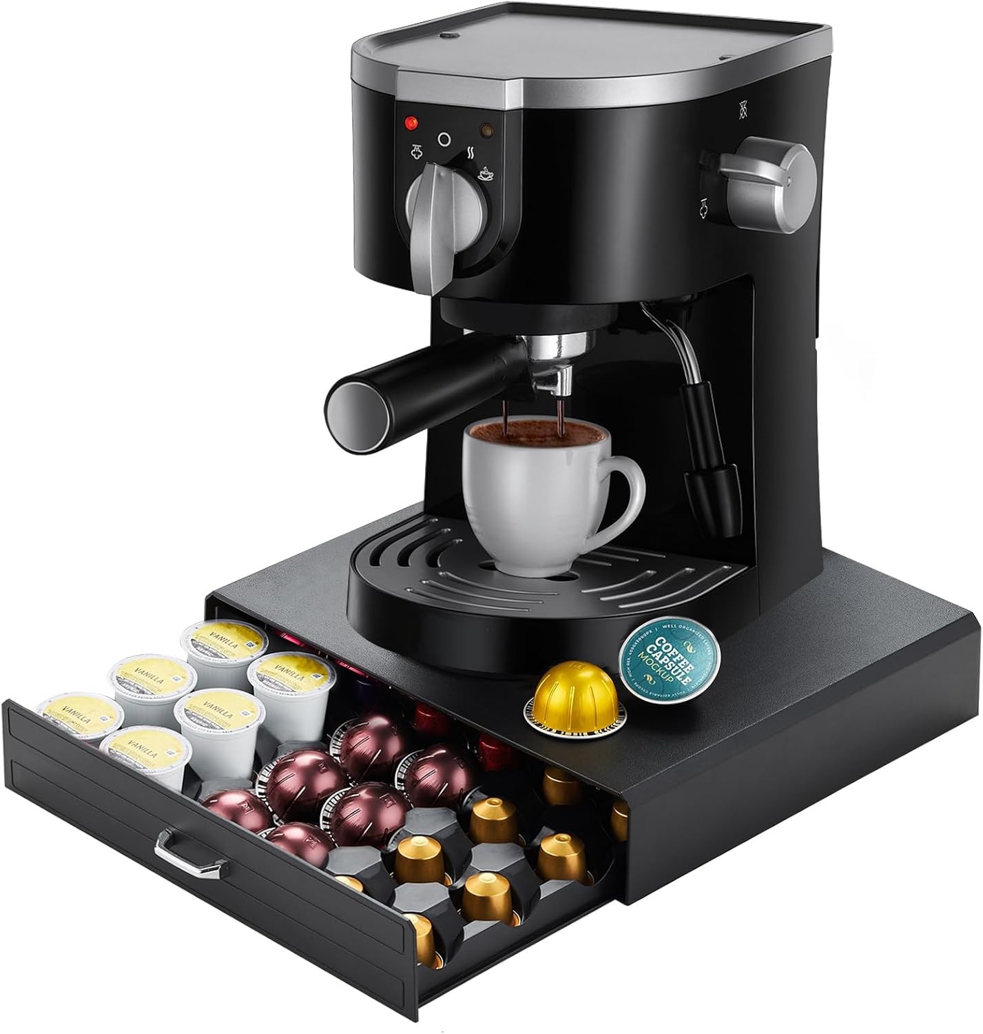 K Cup Holder Drawer 30 Pods Capacity, One Design for Black