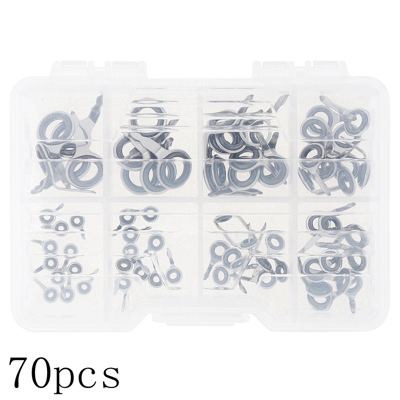 42 / 70pcs 3-10# Mixed Size Lure Fishing Rod Guides Set Fishing Line Repair Kit