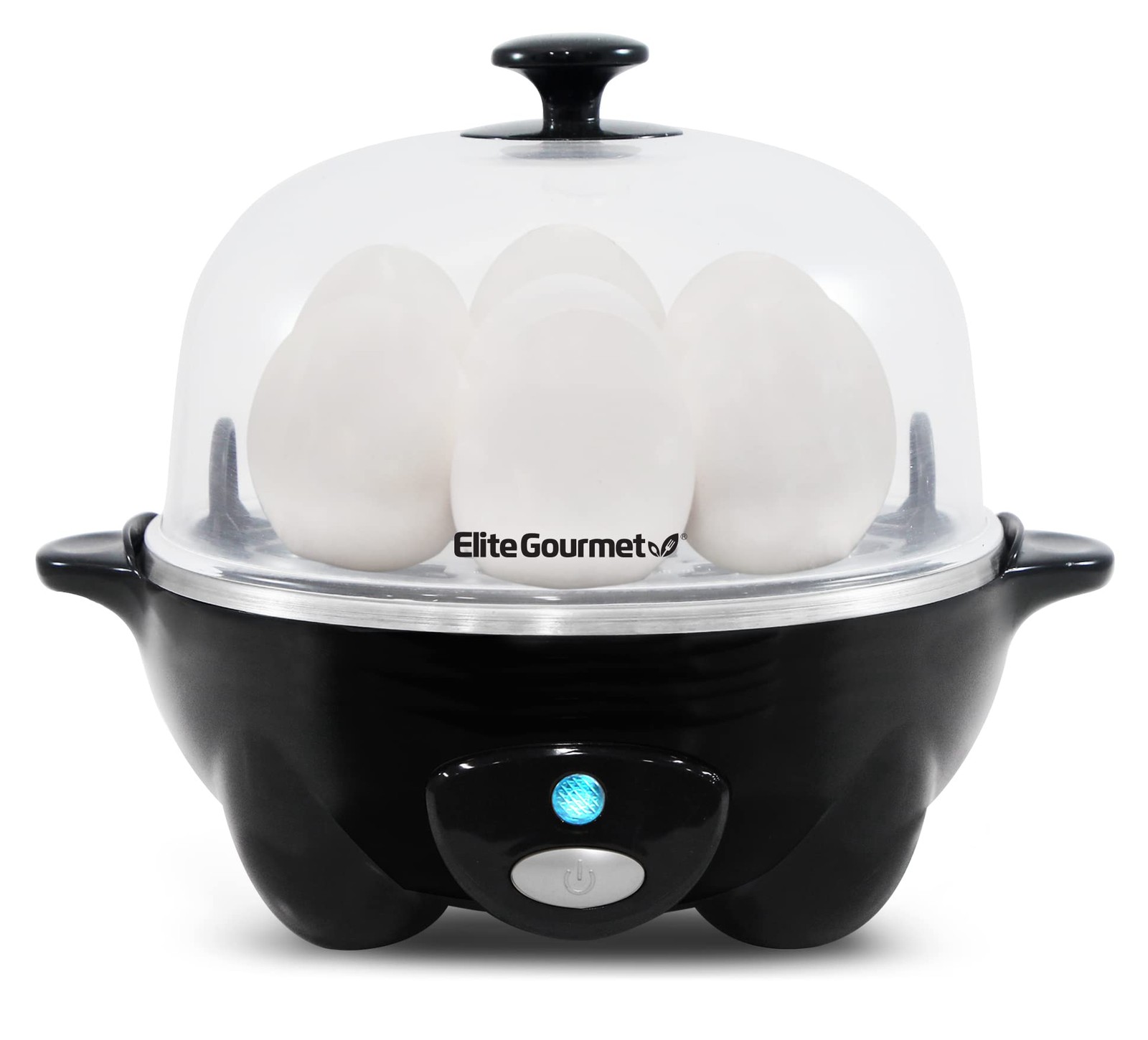 Elite Gourmet EGC-007B# Rapid Egg Cooker, 7 Easy-To-Peel, Hard, 7 Egg, Black