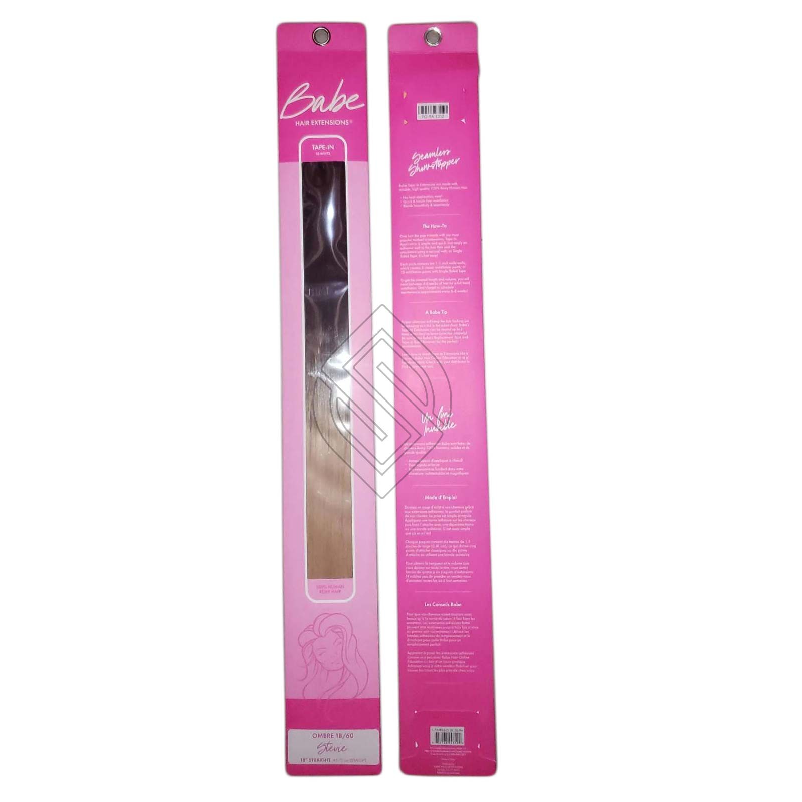 Tape-In 18 Inch Stevie #Ombre 1B-60 Hair Extensions 10 Wefts Straight Color