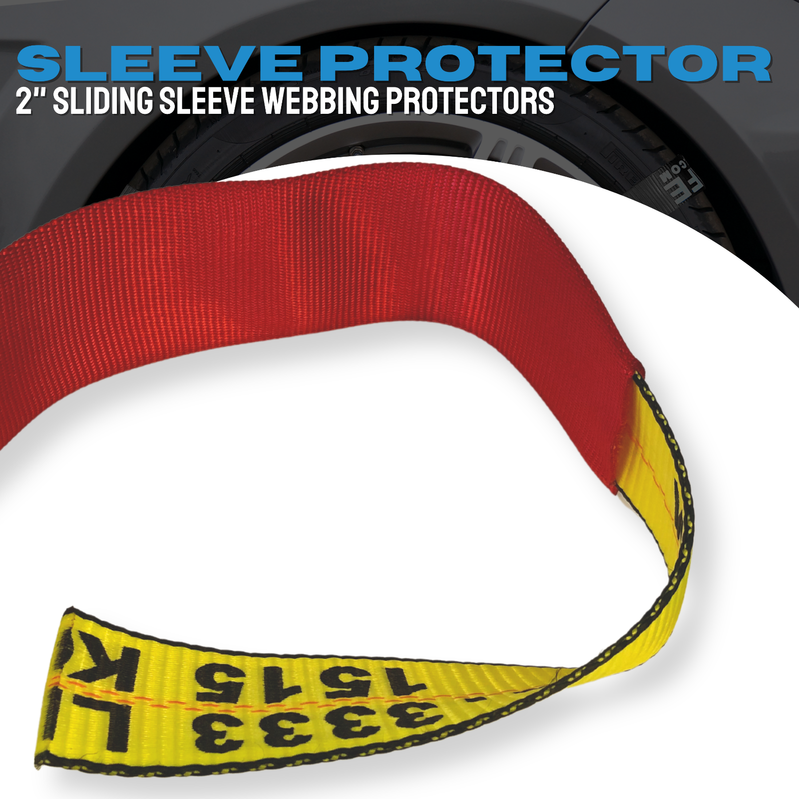 10 Pack 12" Sliding Sleeve Webbing Web Protector for 2" Ratchet Tie Down Strap