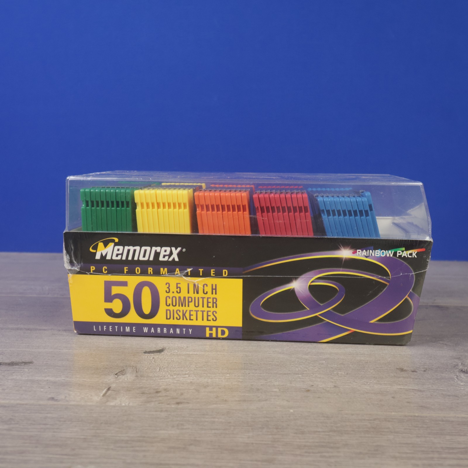 50 Memorex PC Formatted 3.5 Inch Computer Diskettes Plastic Case Floppy Disks HD