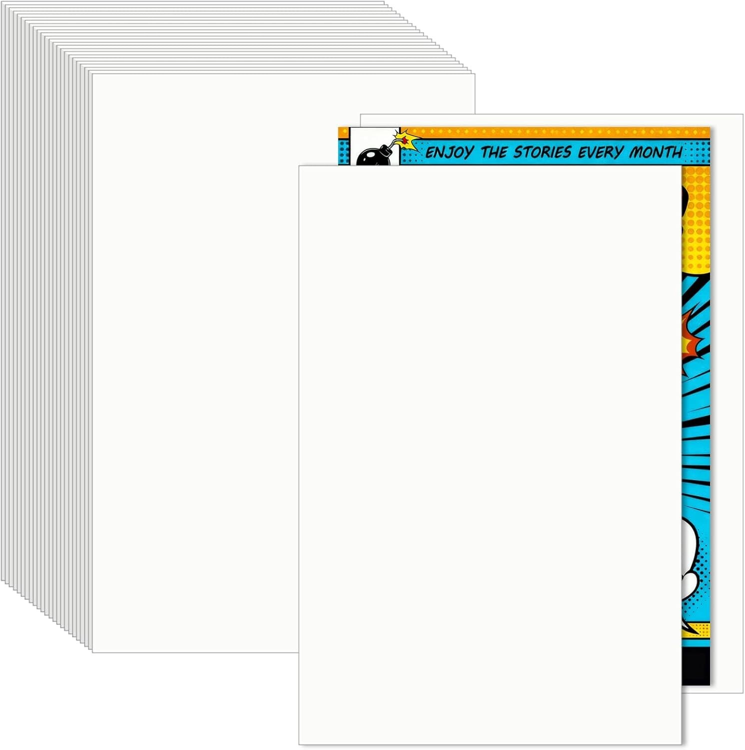 25 Pcs Current Size Comic Book Boards, 24-Point/400Gsm Solid Book Backing Boards