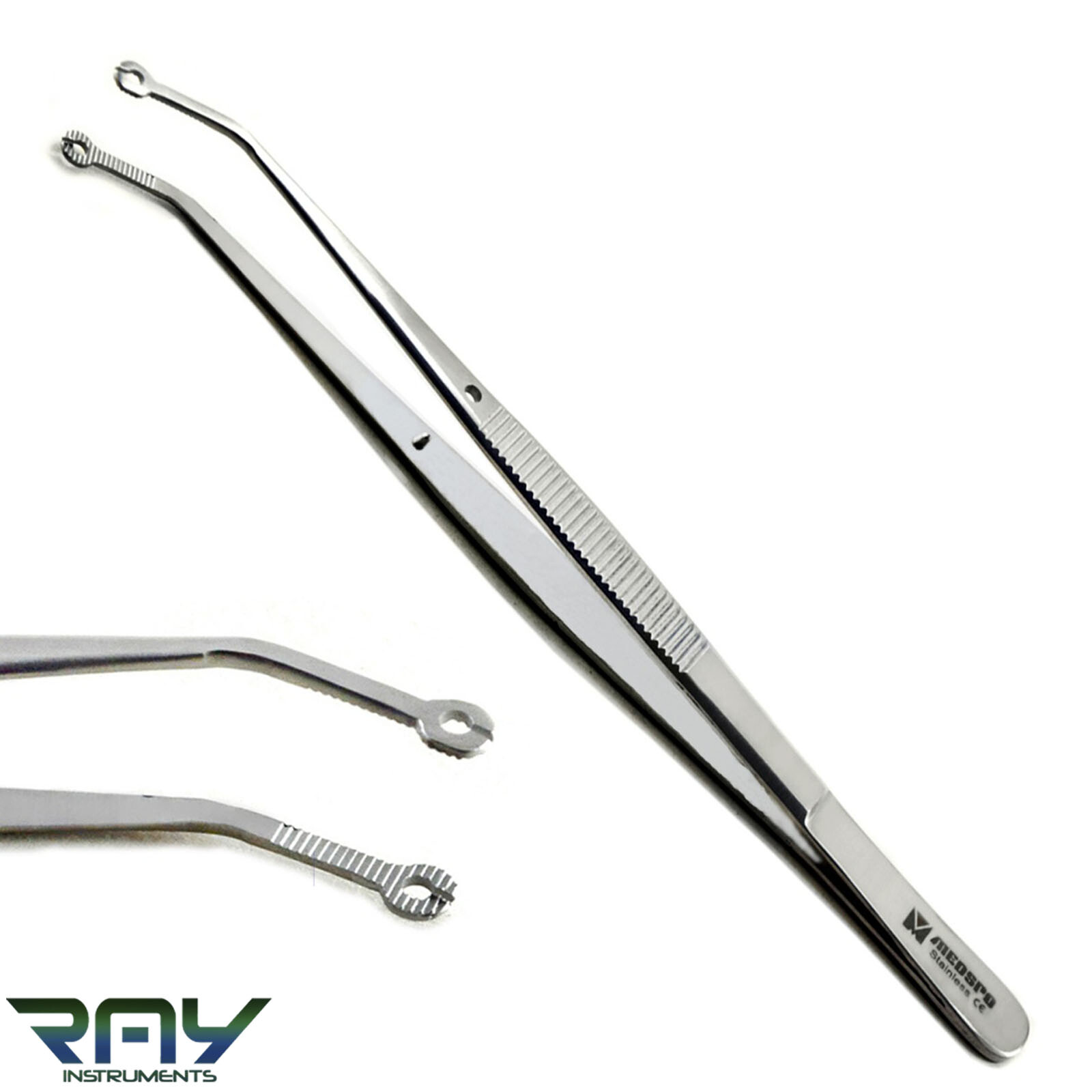 Dental Corn Suture Plier Angled Tissue Procedure Tweezer Eyelet Forceps 15.5 cm