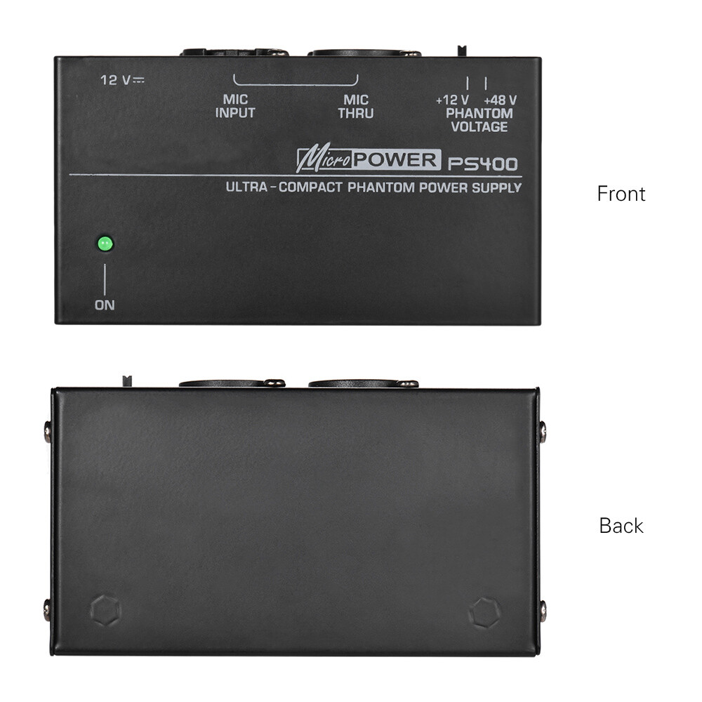 PS400 Universal Microphone Phantom Power Supply 12V/48V Ultra-compact Condenser