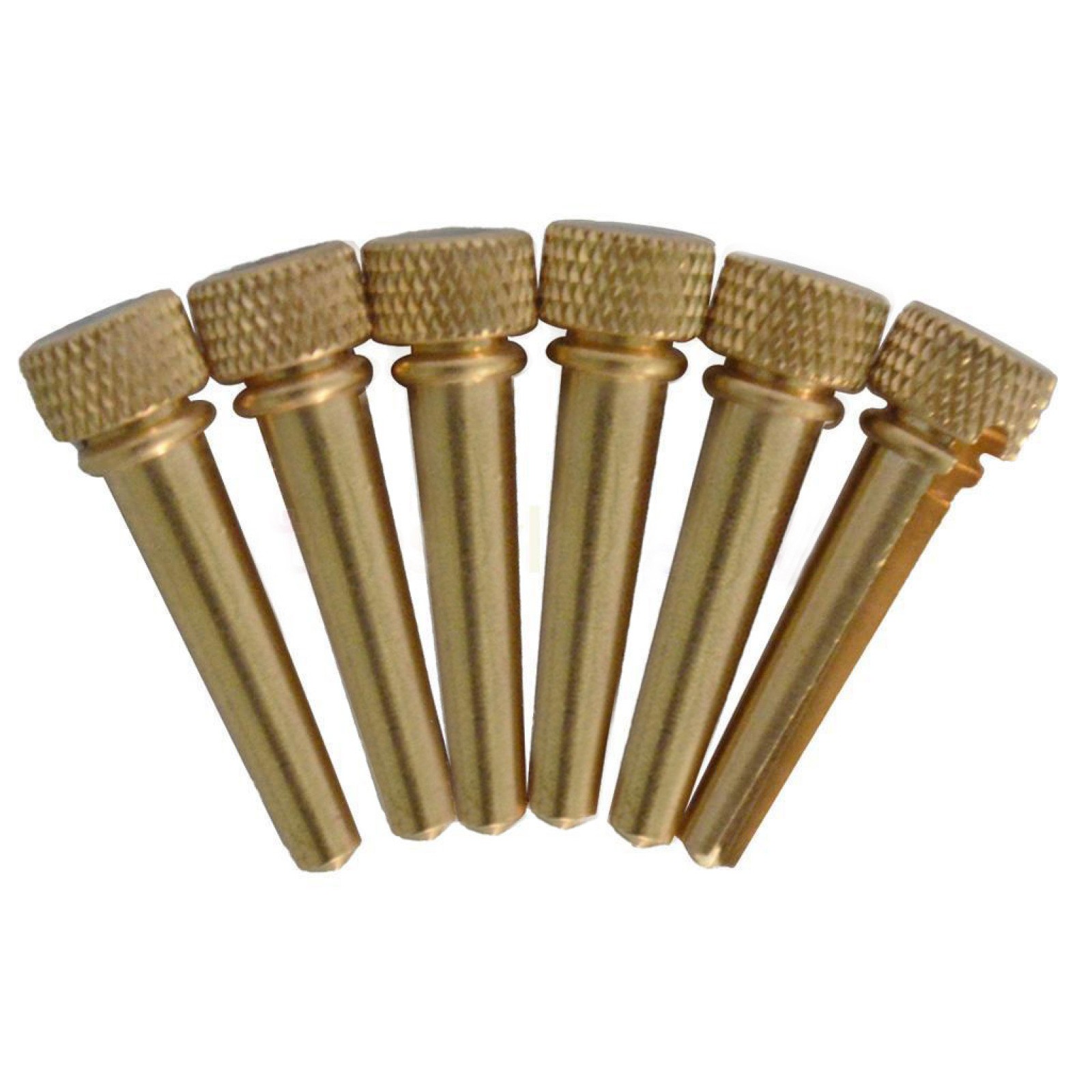 6Pack Flat Top Design Brass Bridge Pins Abalone Dot Inlay For Acoustic Guitar