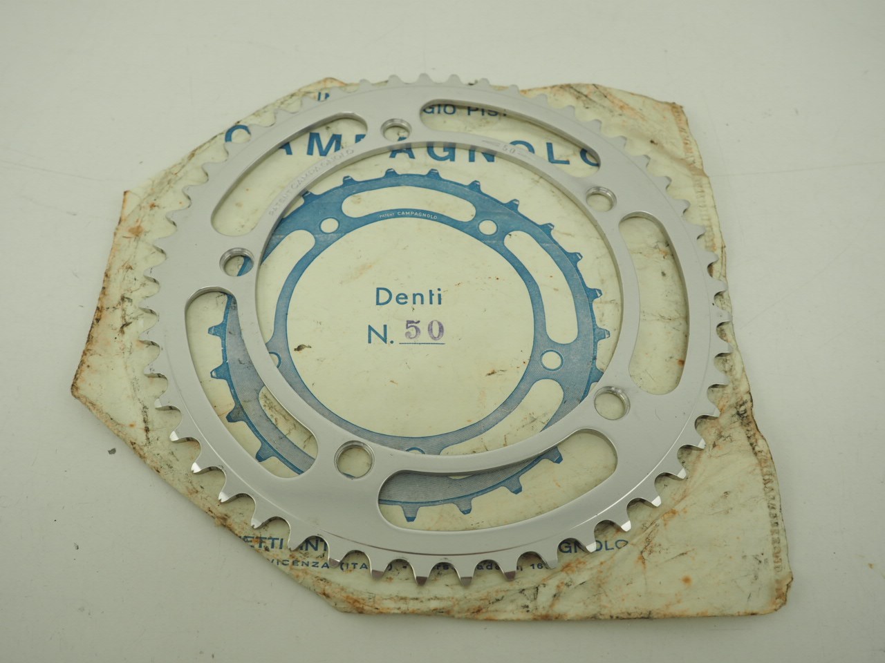 Vintage Campagnolo Track Pista 1/8" Chainring 1/2" Pitch Denti 50T 144 BCD