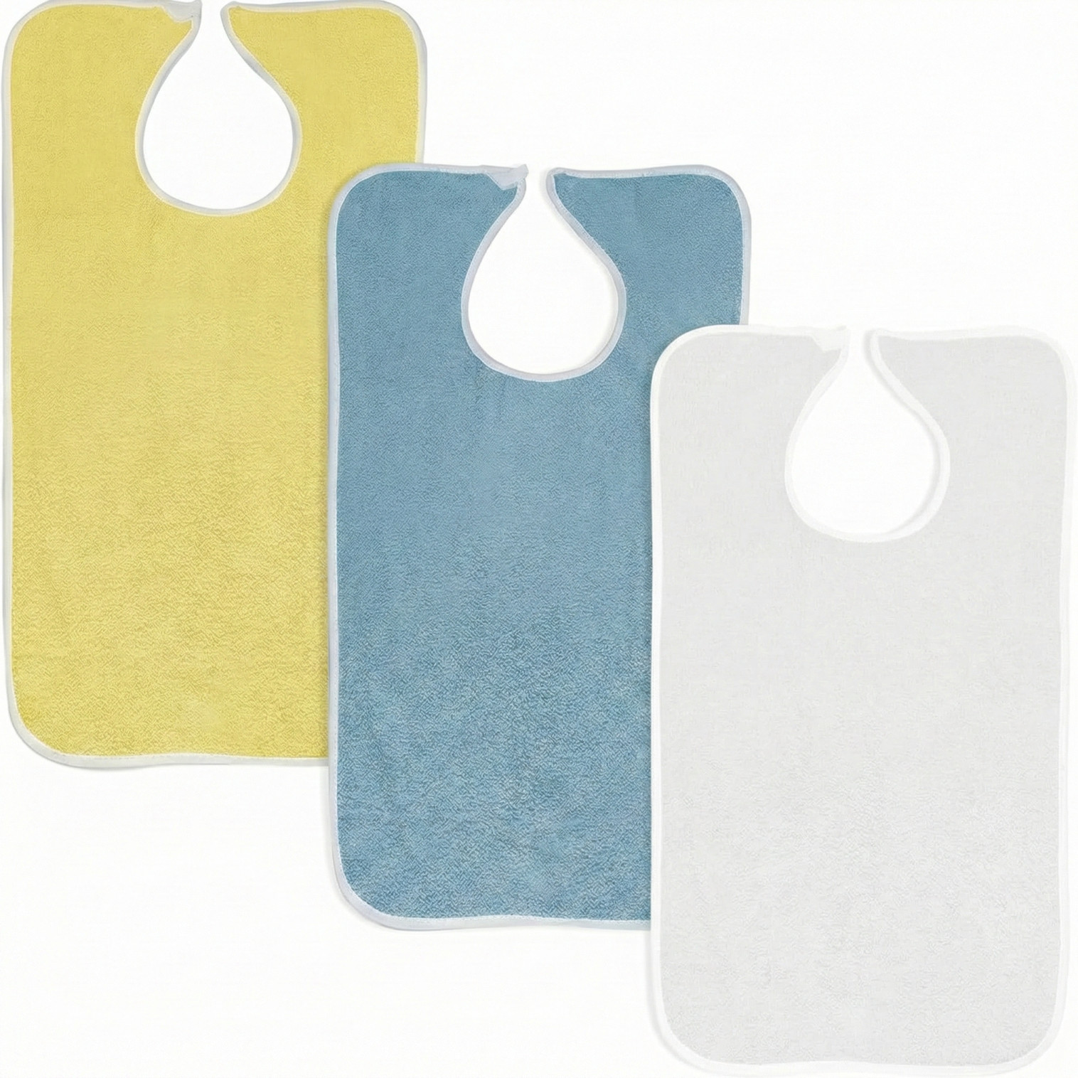 Adult Cotton Terry Bibs Reusable Washable Patient Clothing Protectors