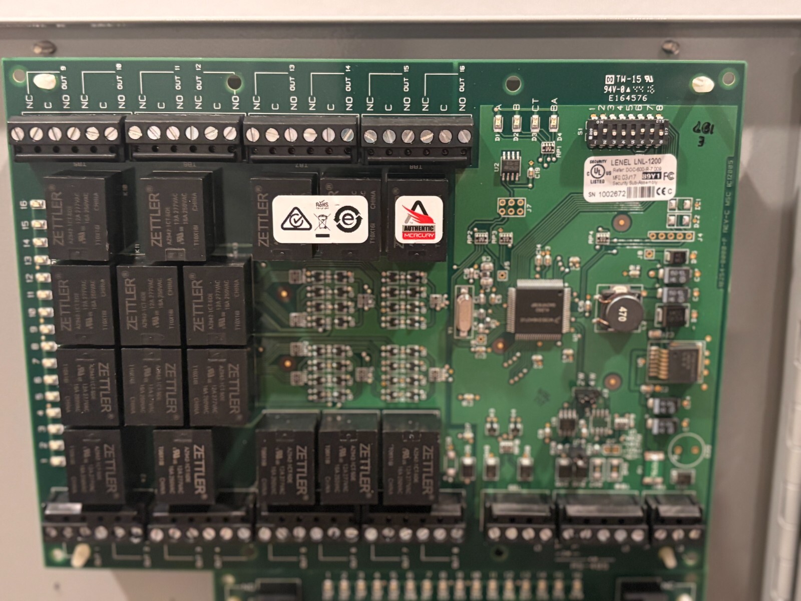 Lenel LNL-1200 Output Control Module Board 16 Outputs - No Can