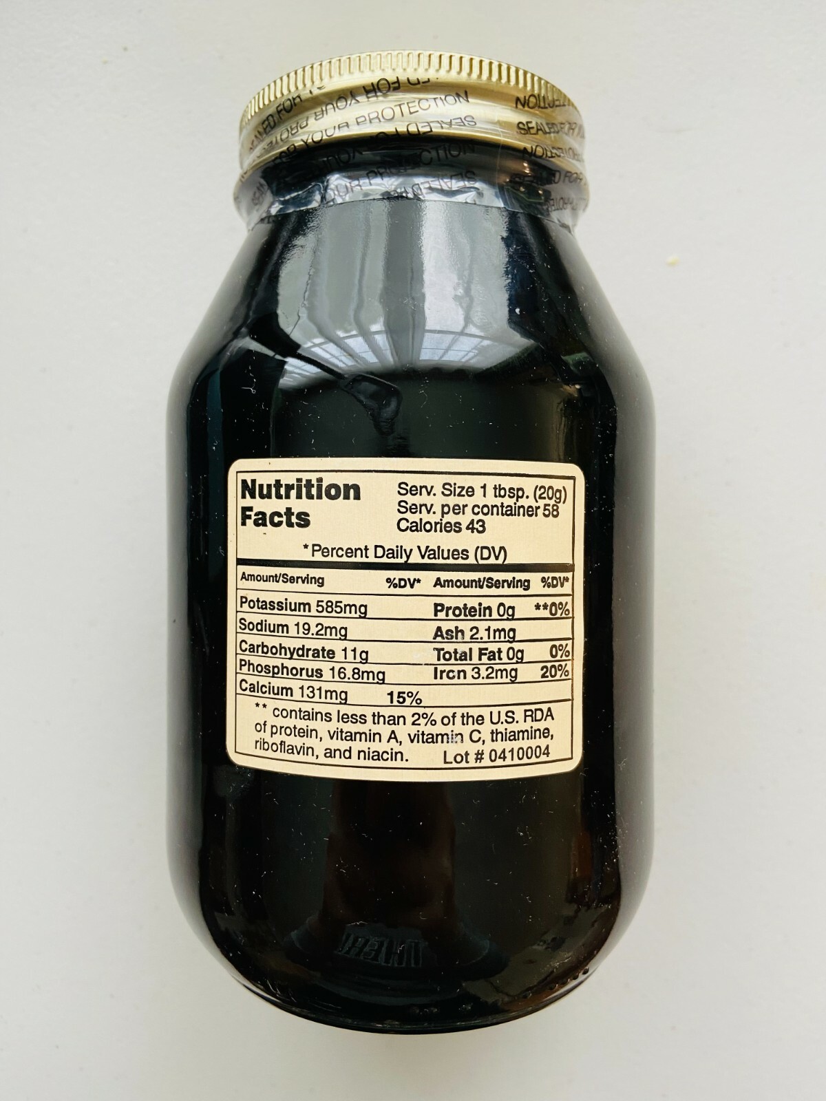 Pure Molasses Draper's Super Bee Apiaries 46 oz (2 LBS. 14 OZ)