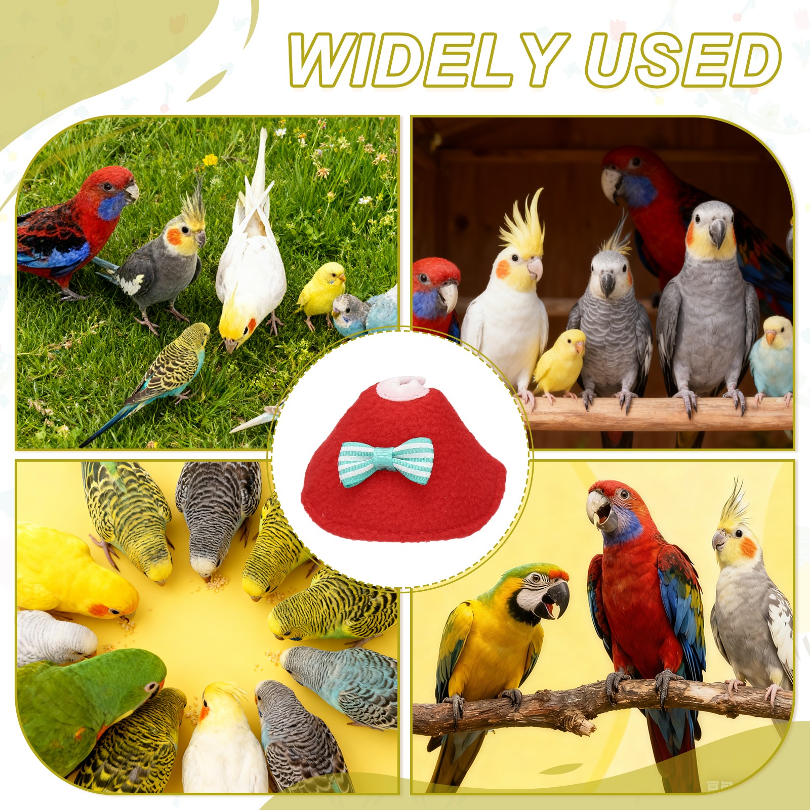 Bird Collars Bird Cone Collar Protective Cones (Pink, S, 3 Pcs)