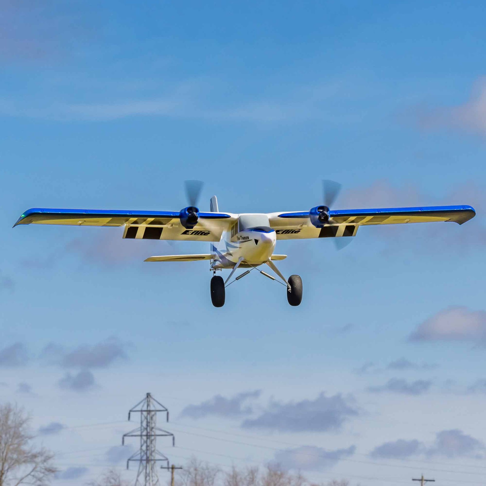 E-flite RC Airplane Twin Timber 1.6m BNF Basic with AS3X and SAFE Select
