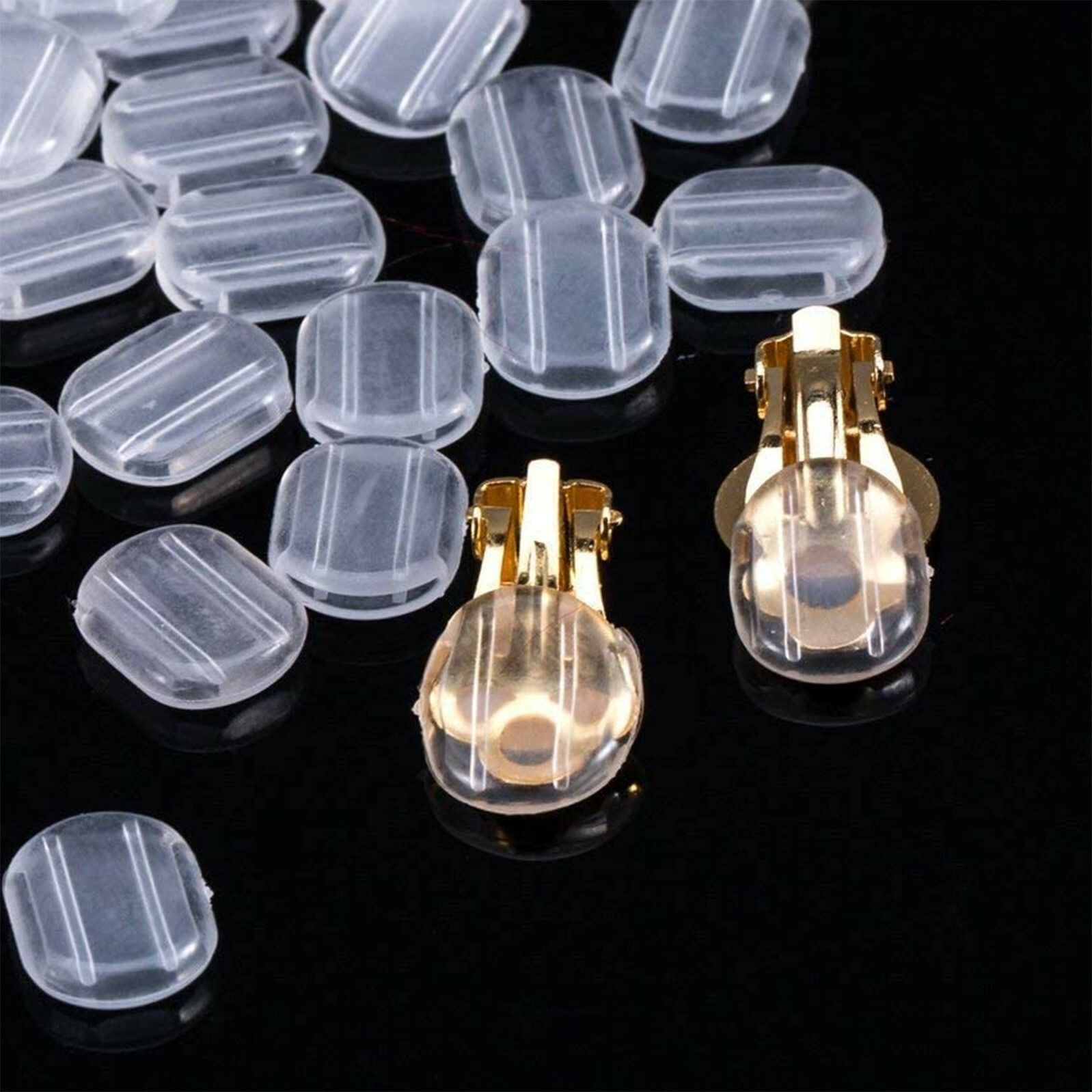 Clear Clip Slip Earring Comfort Pads Backs Findings 20 pcs