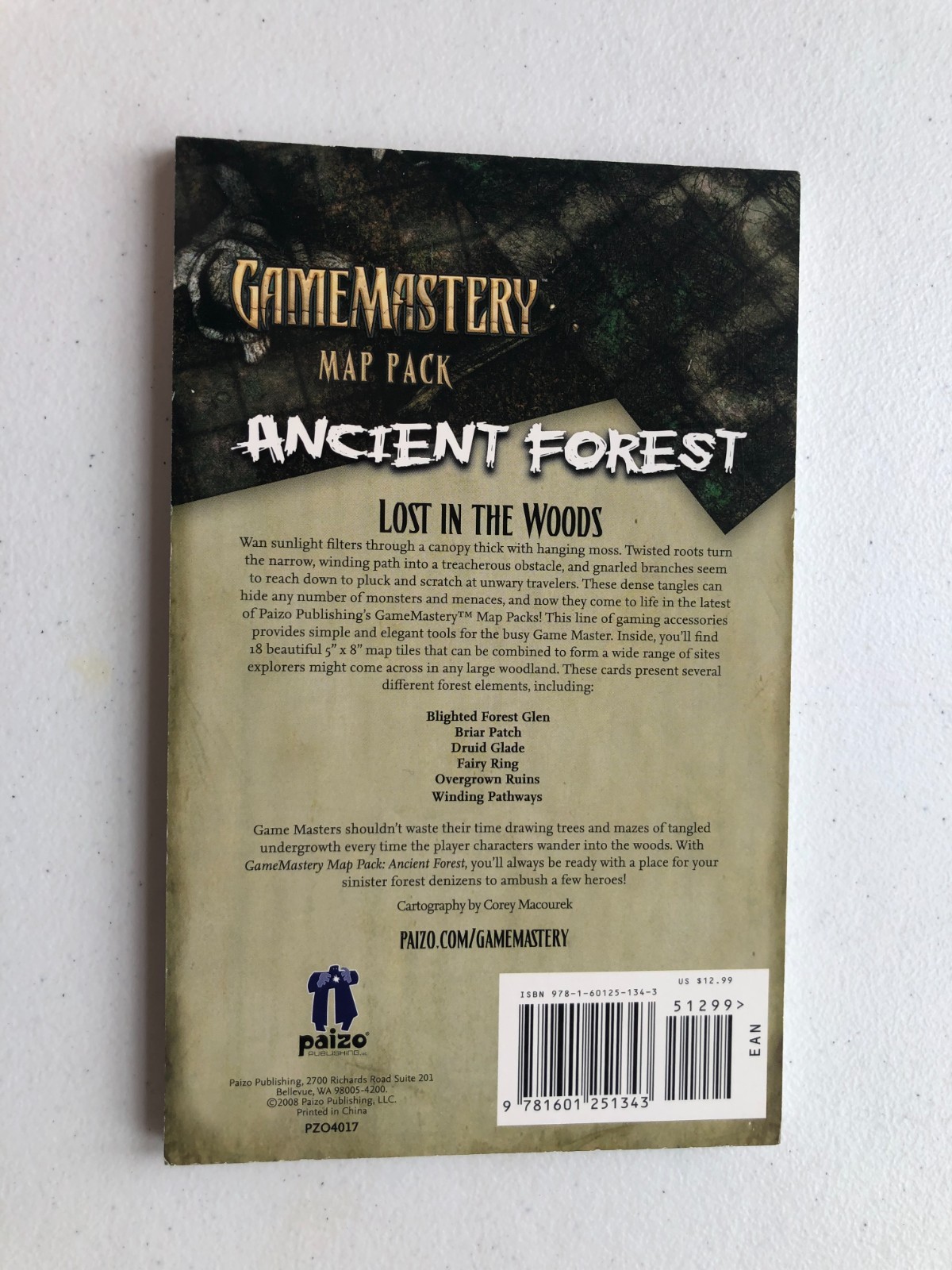 Pathfinder Map Pack, Ancient Forest, Contains 18 full-color cards/tiles