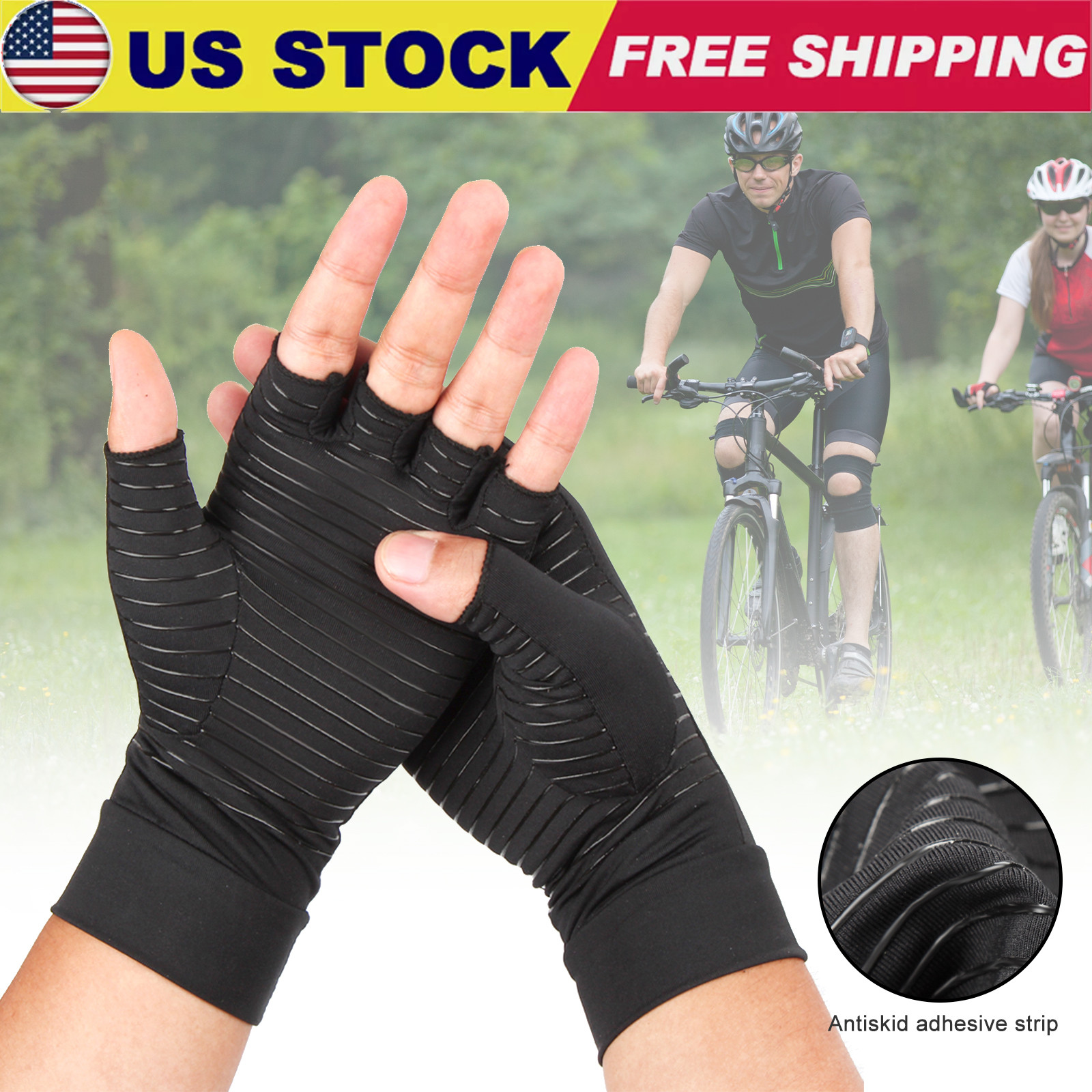 1Pair Pressure Gloves Work Health Half Finger Gloves Relieve Pain Rehabilitation