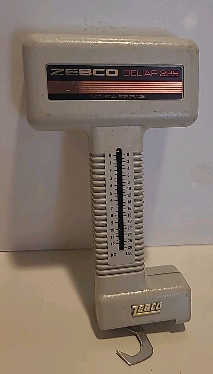 Vintage 1992  Zebco Fisherman's De-Liar Combination Scale & Tape Model #228