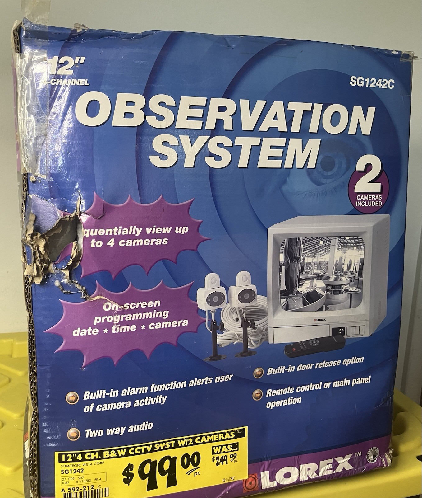 Lorex SG1242C 12" CRT 4-Channel CCTV Security System NEW OPEN BOX NOS Vintage