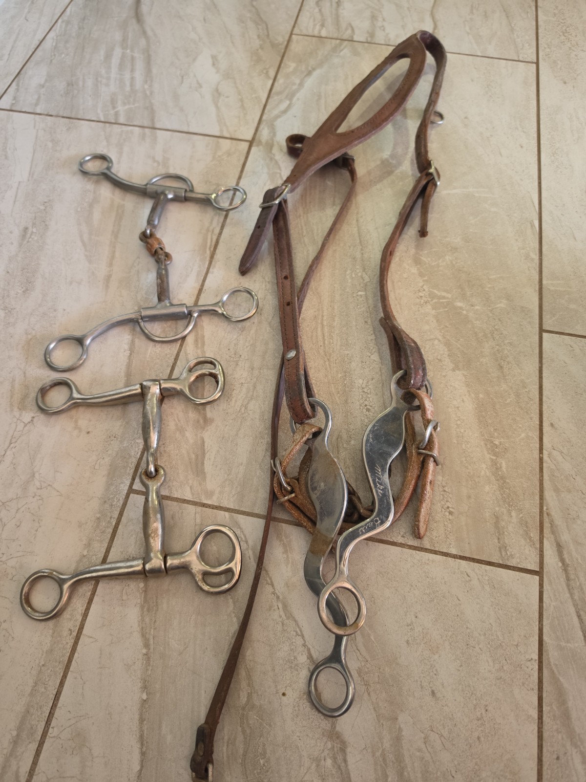 Mike Beers Horse Bit With Leather Straps  Plus Extras