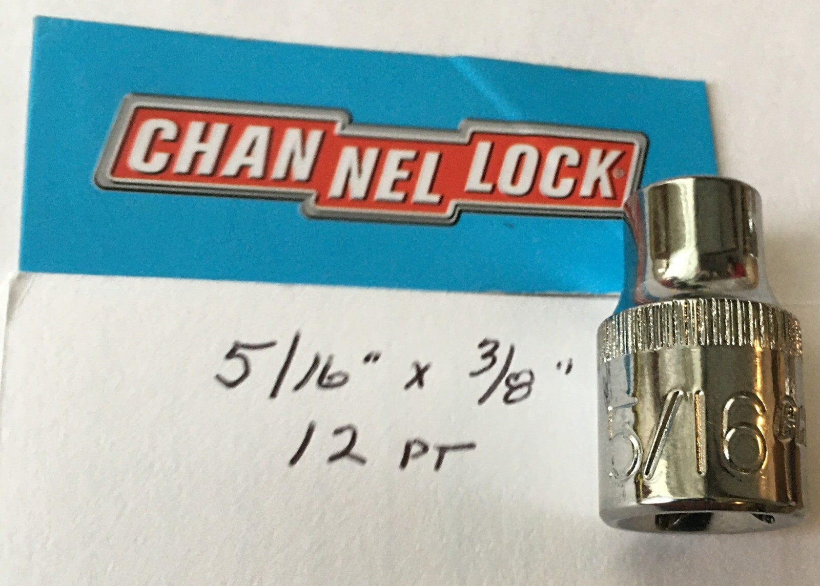 CHANNELLOCK 5/16" x 3/8" DR  STANDARD  SOCKET  12 Point Free USA Shipping