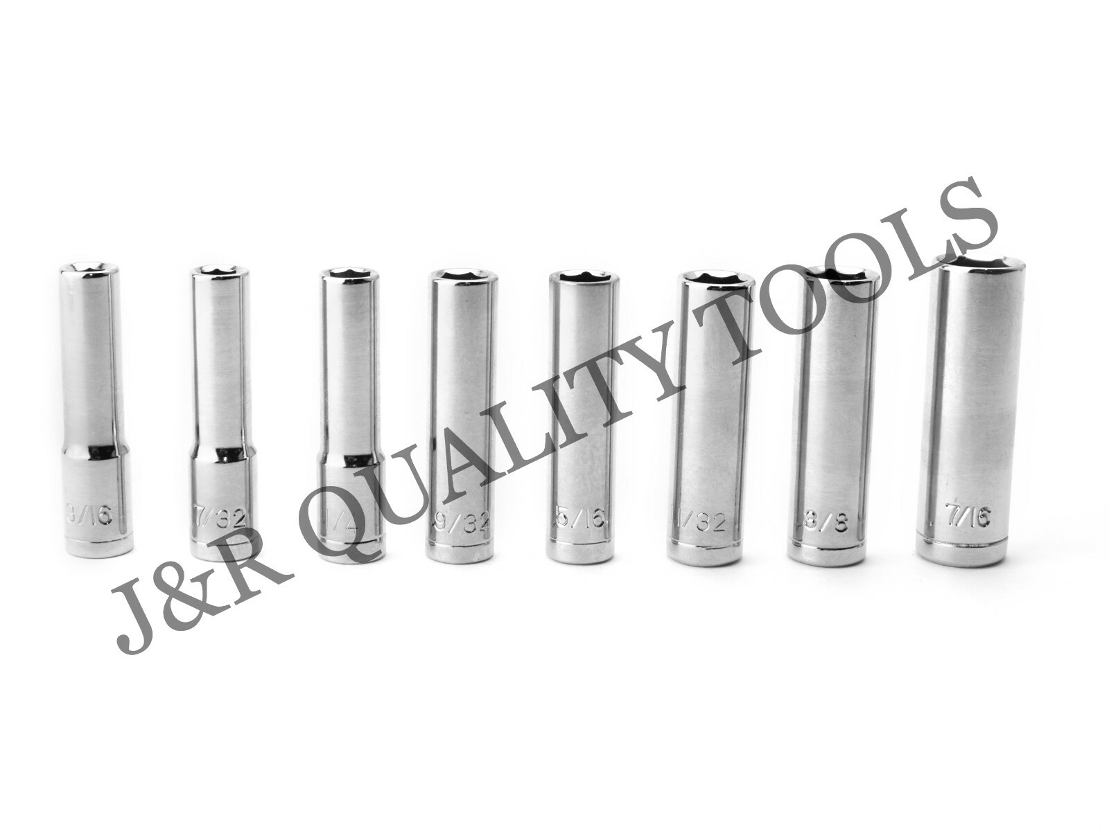 VCT 9pc 1/4" SAE DEEP 6pt Sockets Tools Set INCH Point STD Standard