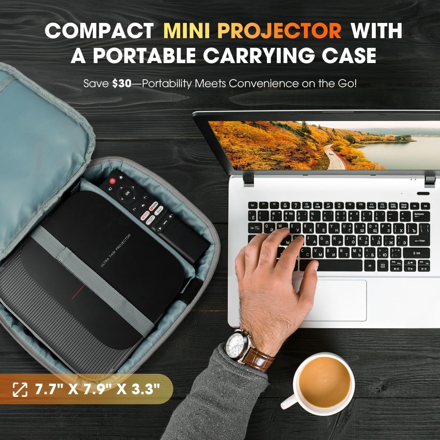 E2 Mini Projector 4K | Built-in WiFi 6 & Bluetooth 5.2 for Streaming Bliss