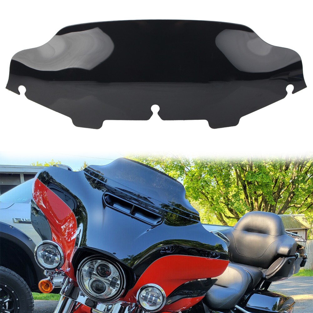 6'' Black Wave Windshield Screen For Harley Touring Electra Street Glide 96-13