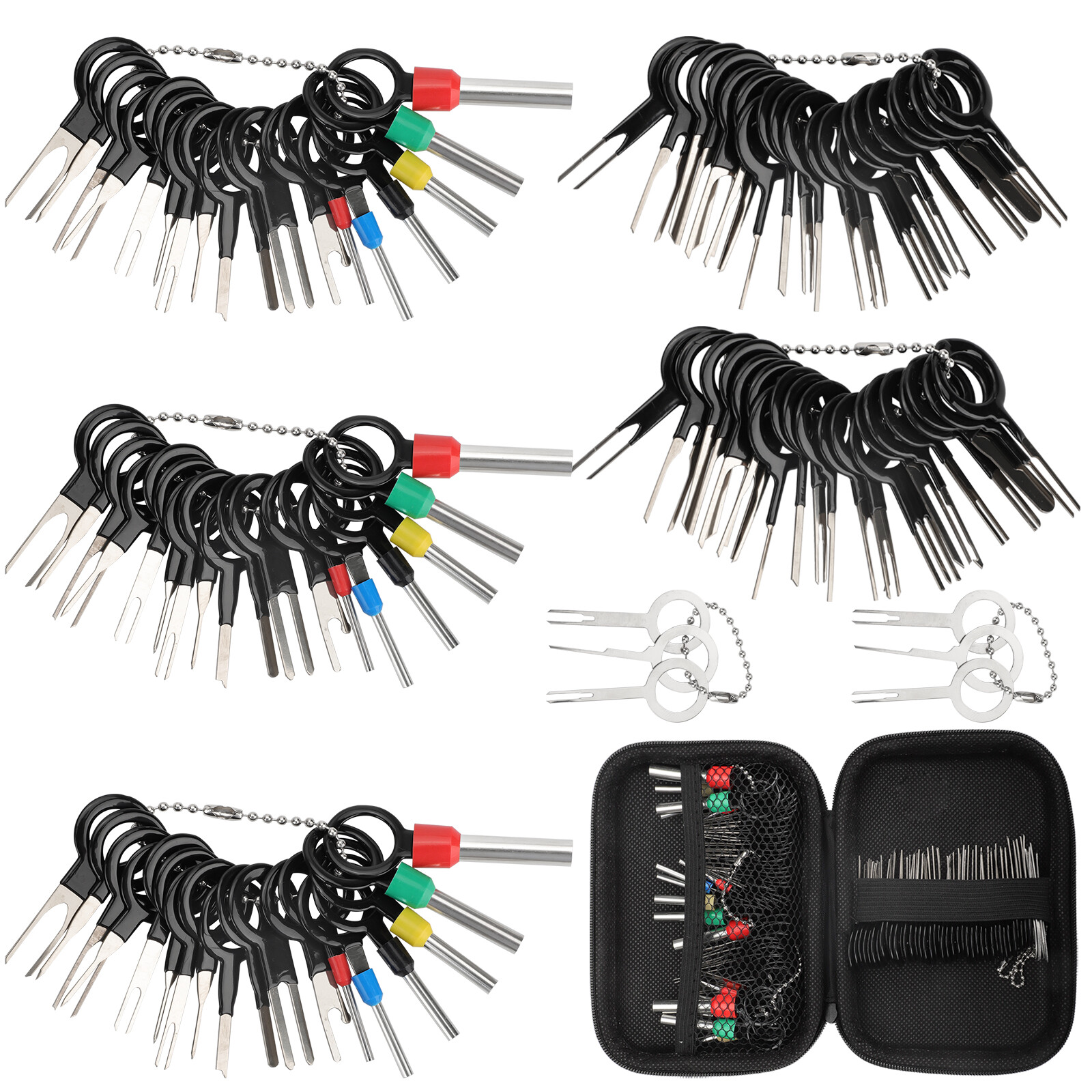 100Pcs Car Pin Ejector Wire Kit Extractor Terminal Removal Connector Puller Tool