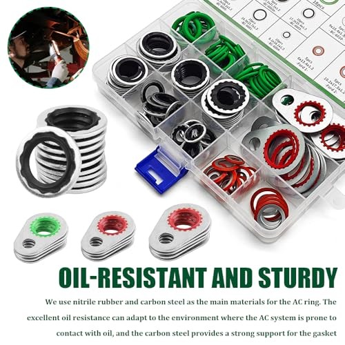 139PCS AC O Ring Kit, O Ring Assortment Kit, Automotive Replacement Air