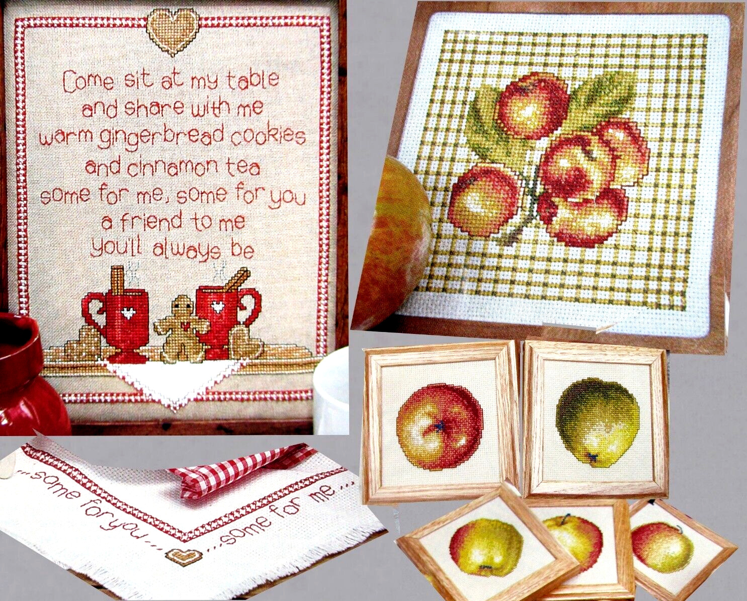 Cookies Tea A Friend You Will Always Be Apple Harvest CROSS STITCH PATTERNS
