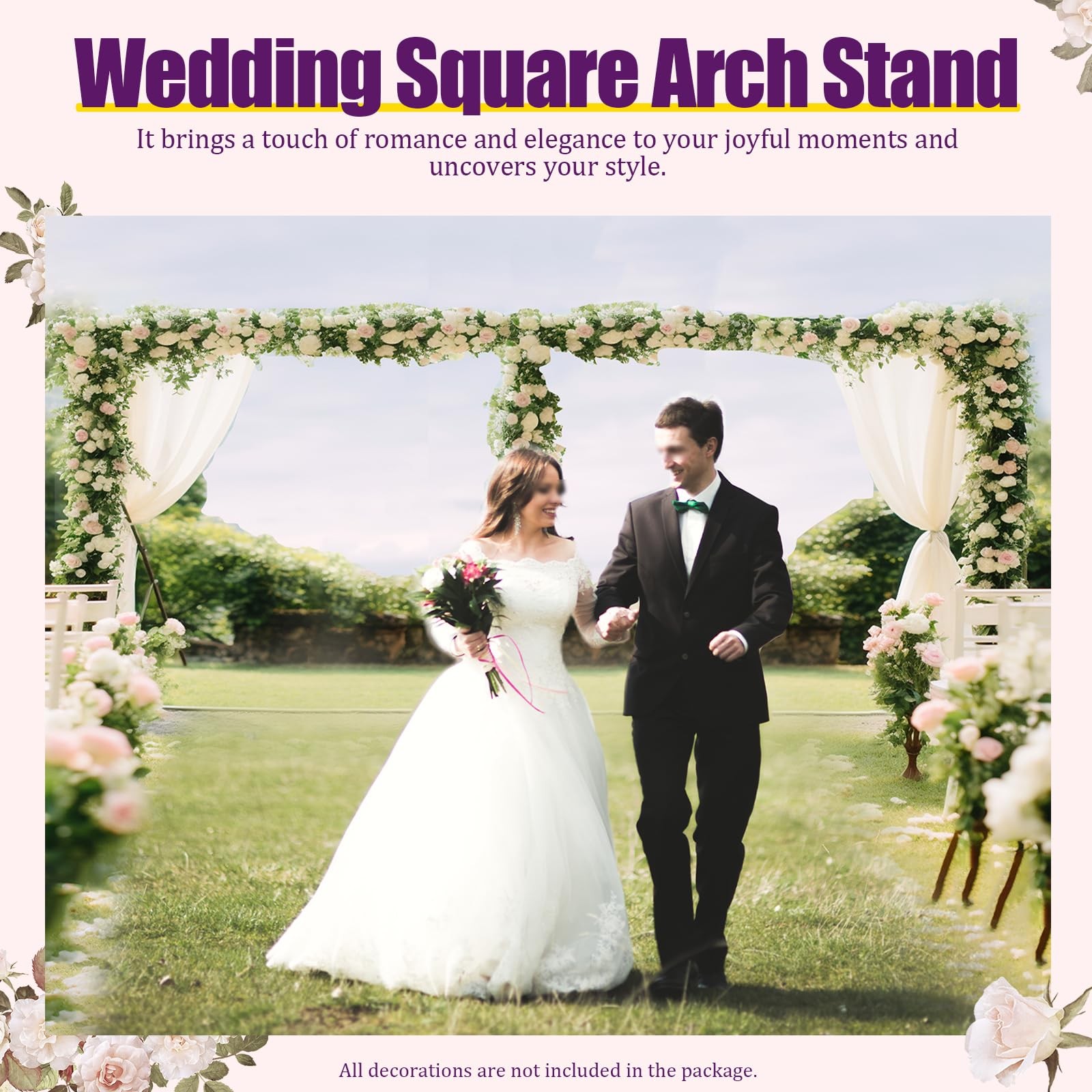 19.7x9.8 Ft Heavy Duty Wedding Backdrop Stand Adjustable Telescopic Kit
