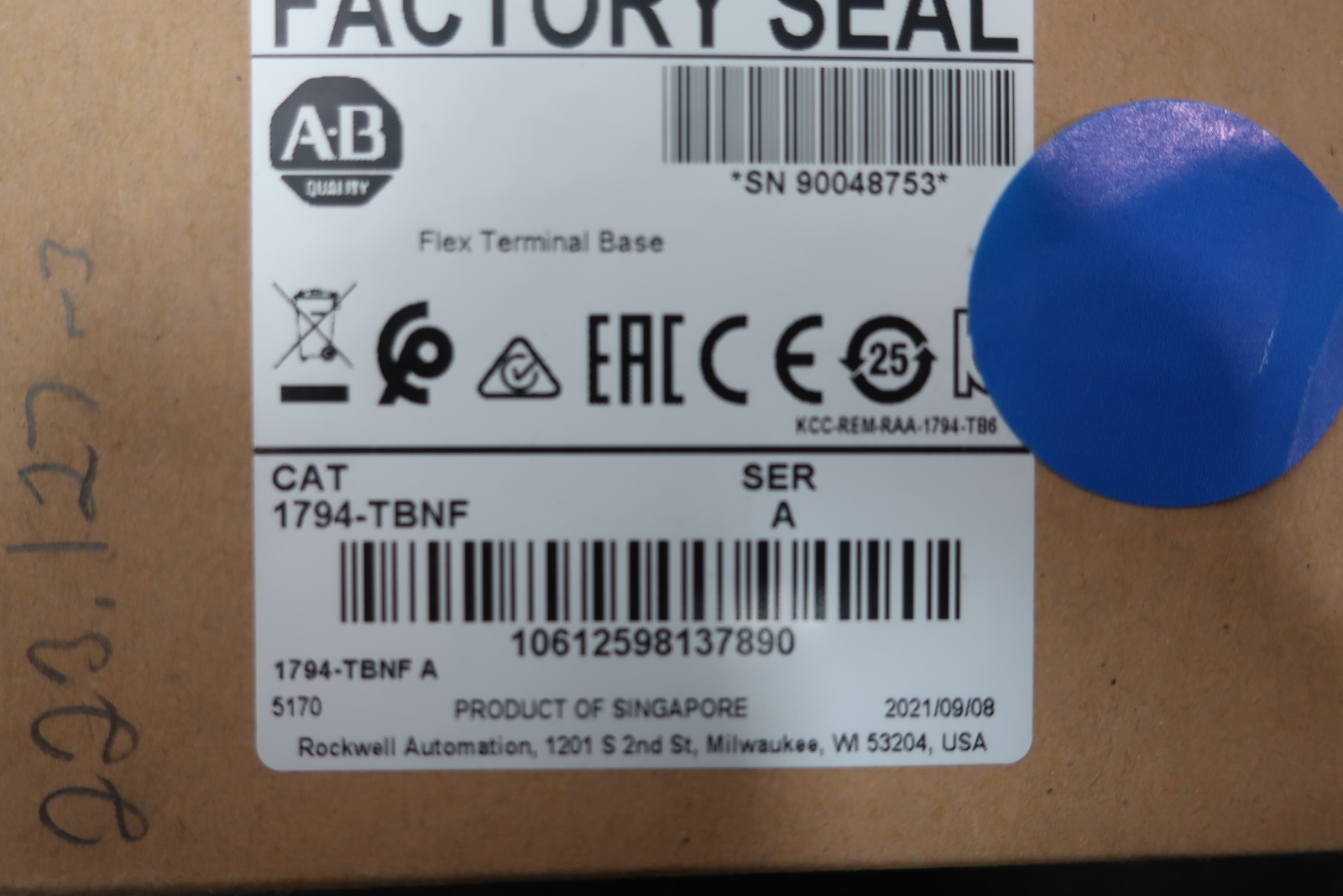 Allen Bradley 1794-TBNF Flex I/o Terminal Base Module Ser A