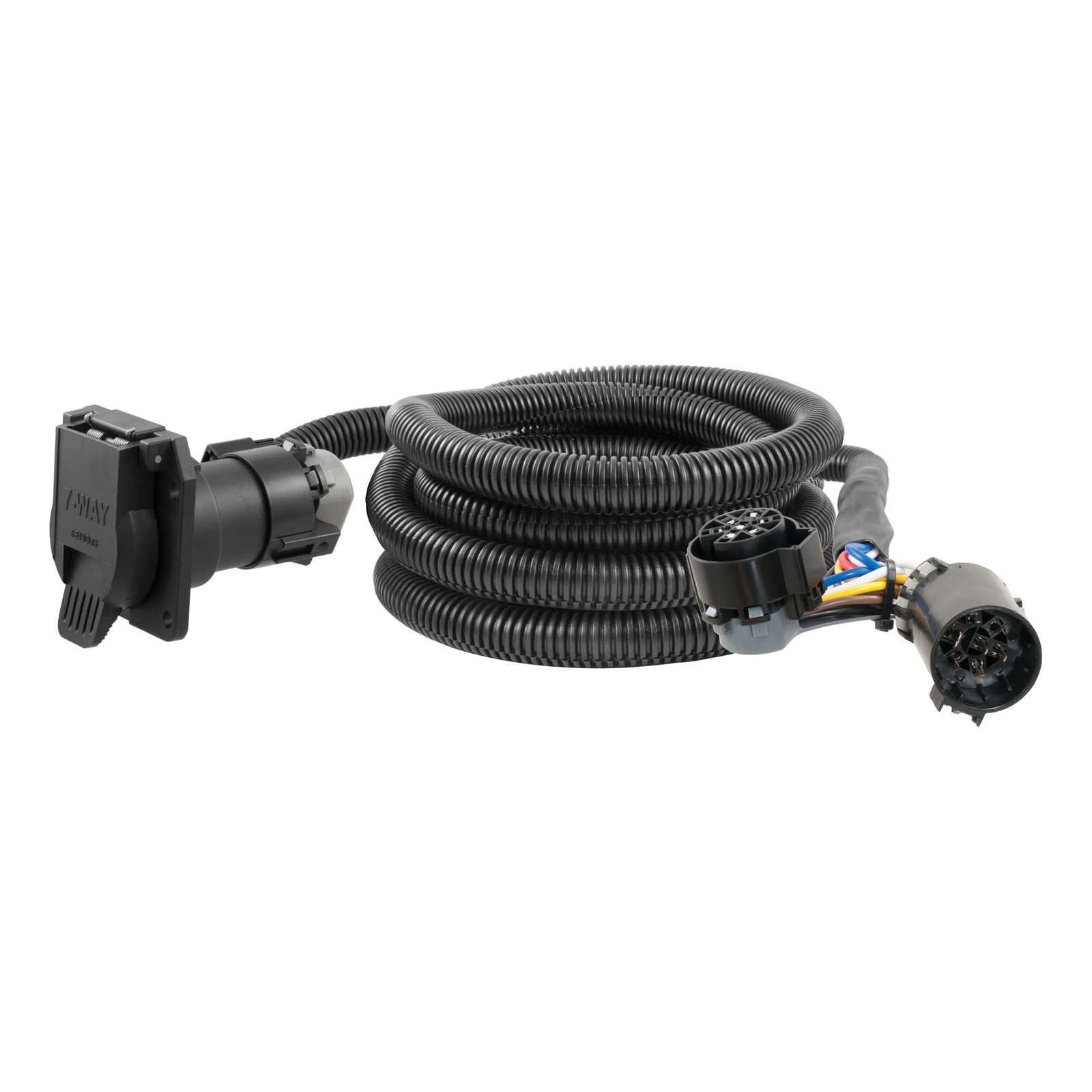 CURT 56000 10-Foot Vehicle-Side Truck Bed 7-Pin Trailer Wiring Harness Extension