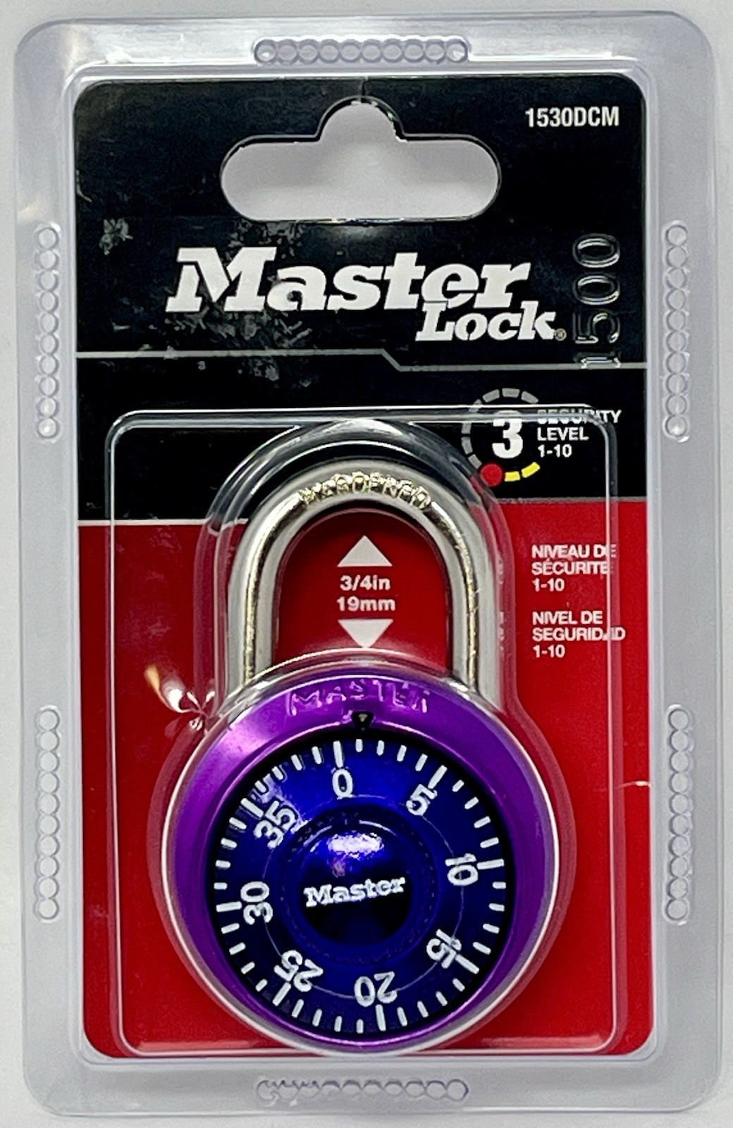 Master Lock Combination Padlock Lavender/Purple Anti-Shim 1530DCM