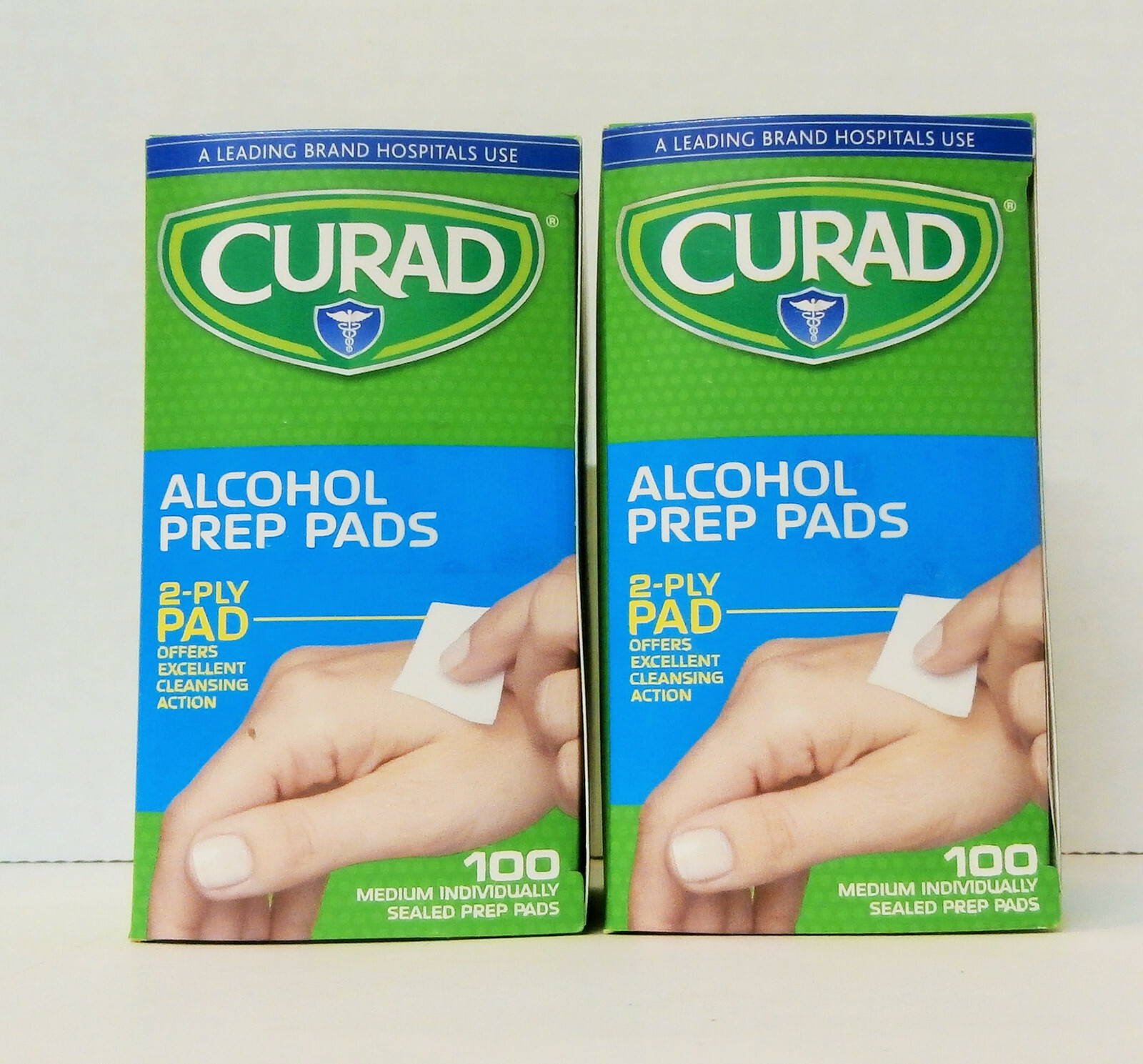 CURAD Alcohol Prep Pads 100 pads in ea box (2 Boxes) Leading Brand Hospitals Use